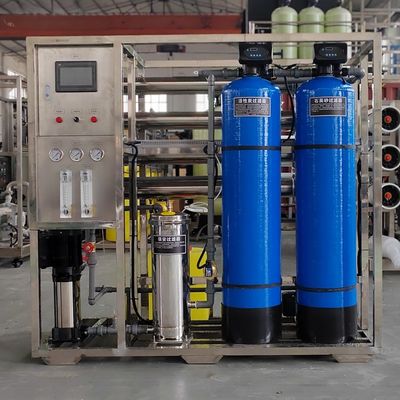 1TPH 2.1kW-380-415V 2xFRP 탱크 염기성 물 역오스모스식물