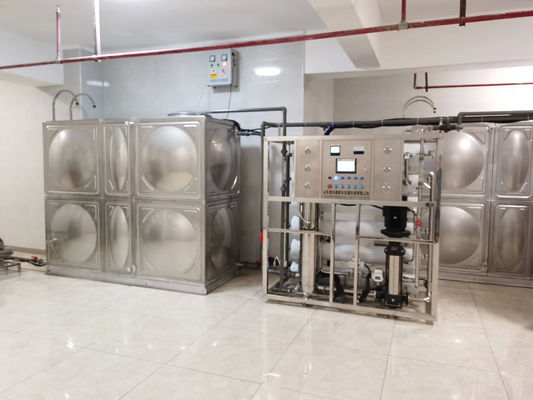 10TPH 19kW-380-415V 2xSS304 탱크 담수 역오스모스식물