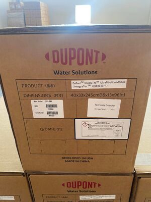 듀폰 SFP-2880 PVDF 울트라 필트레이션 막 모듈: 77m2 막 면적과 0.03μm 구멍 크기로 외부-내 필트레이션