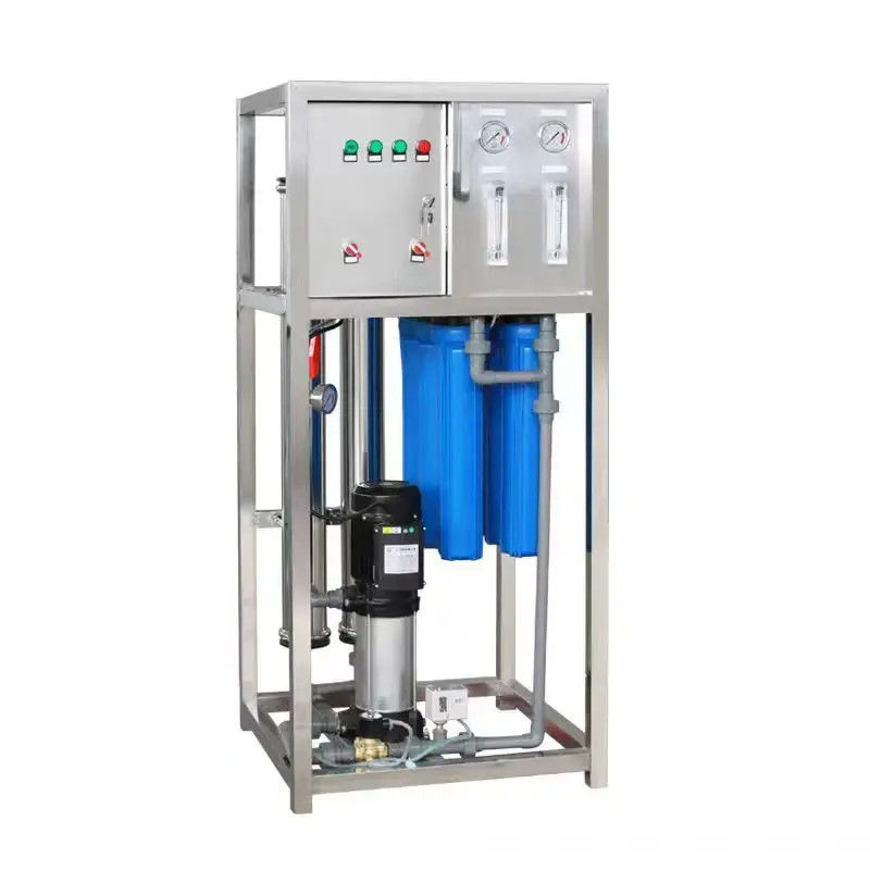 500L/H 1.7kW-220-240V 3단계 퇴적 필터와 함께 담수 역오스모스식물 공장